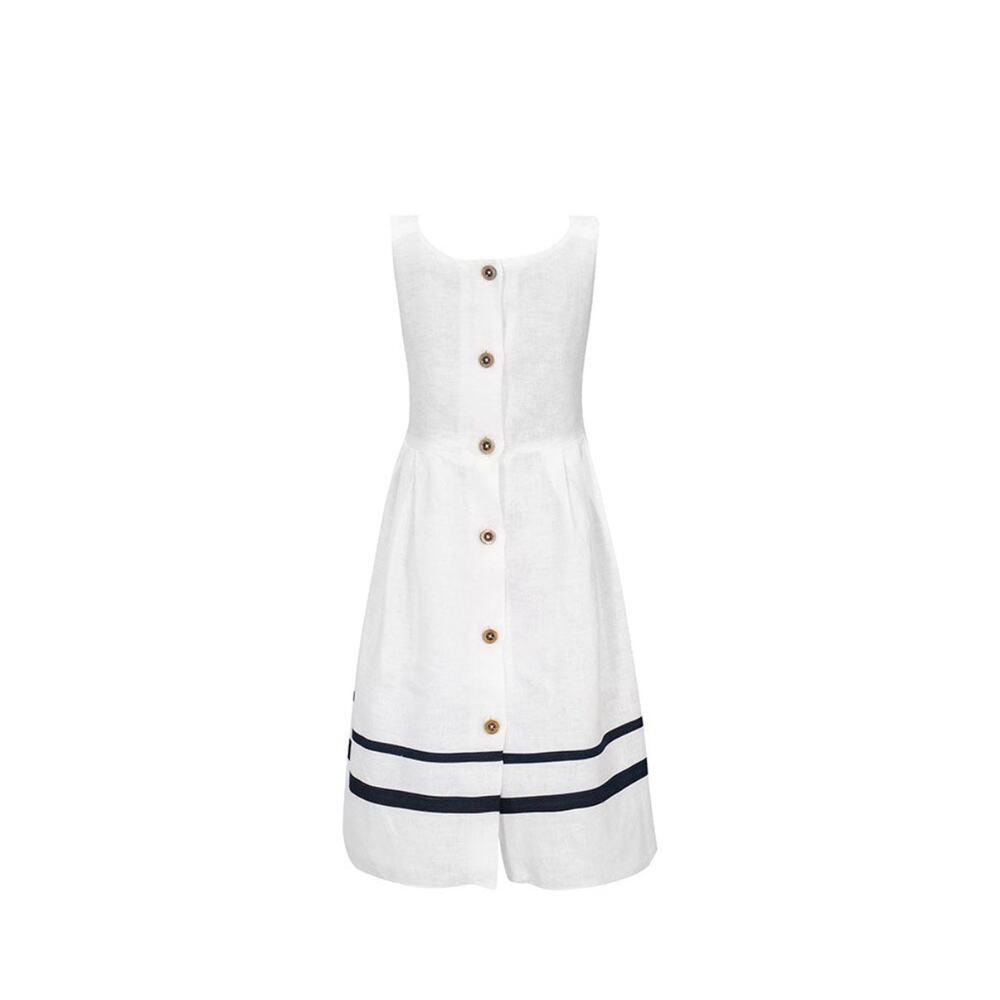 BALIENE Cannes Linen Dress Girls White Size 8 Orig $130 Sailor Wedding Preppy